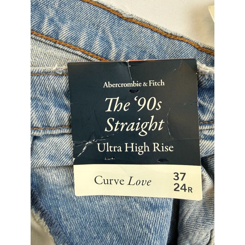 NWT Abercrombie & Fitch  Curve Love  Ultra High Rise The 90’s Straight Size 37/ - Picture 6 of 13